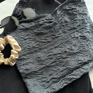 Gray Lace Tube Top